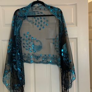 ⬇️PRICED DROPPED⬇️Beautiful Black Sequin Shawl